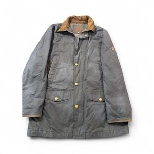 Dubarry of Ireland Brunswick Mens Waxed Cotton Jacket Trench Blue Mens XL